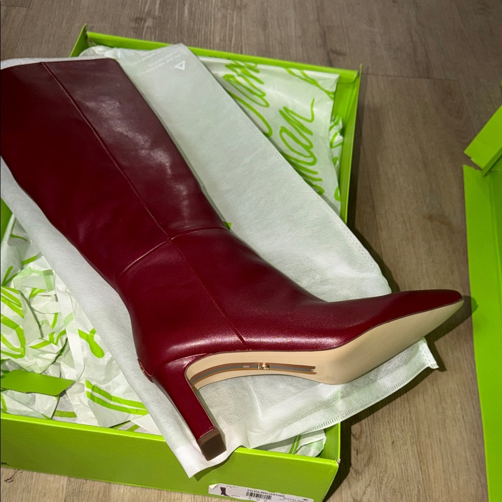 Sam Edelman Sylvia Knee High Boot red leather - Picture 8 of 16
